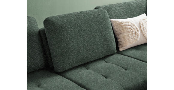 ECKSOFA in Bouclé Grün  - Schwarz/Grün, Natur, Textil/Metall (288/233cm) - Valnatura