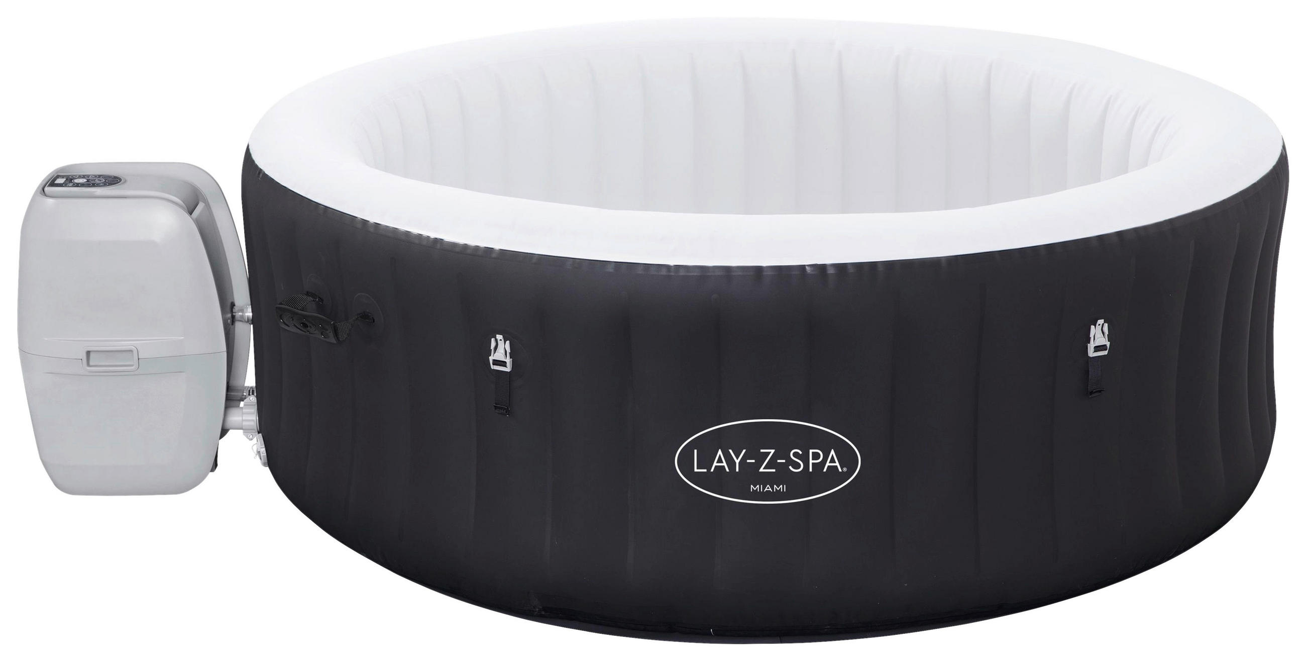 WHIRLPOOL LAY-Z-SPA MIAMI 60001 180/66 cm  - Schwarz, KONVENTIONELL, Kunststoff/Metall (180/66cm) - Bestway