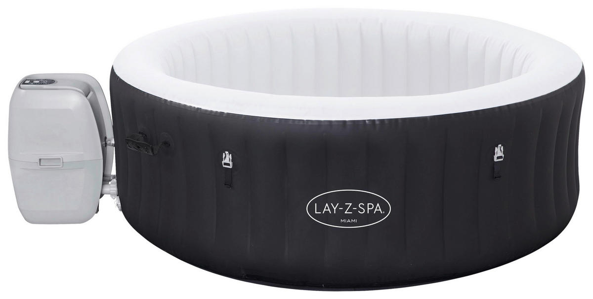WHIRLPOOL LAY-Z-SPA MIAMI 60001 180/66 cm  - Schwarz, KONVENTIONELL, Kunststoff/Metall (180/66cm) - Bestway