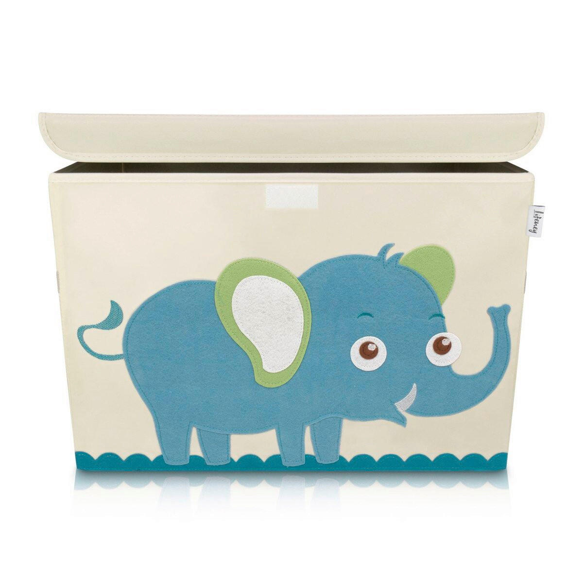 SPIELZEUGBOX  - Türkis/Naturfarben, Basics, Kunststoff/Textil (36/36/51cm) - Lifeney