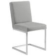 SCHWINGSTUHL  in Stahl Mikrofaser  - Edelstahlfarben/Hellgrau, Design, Textil/Metall (45/91/58cm) - Moderano