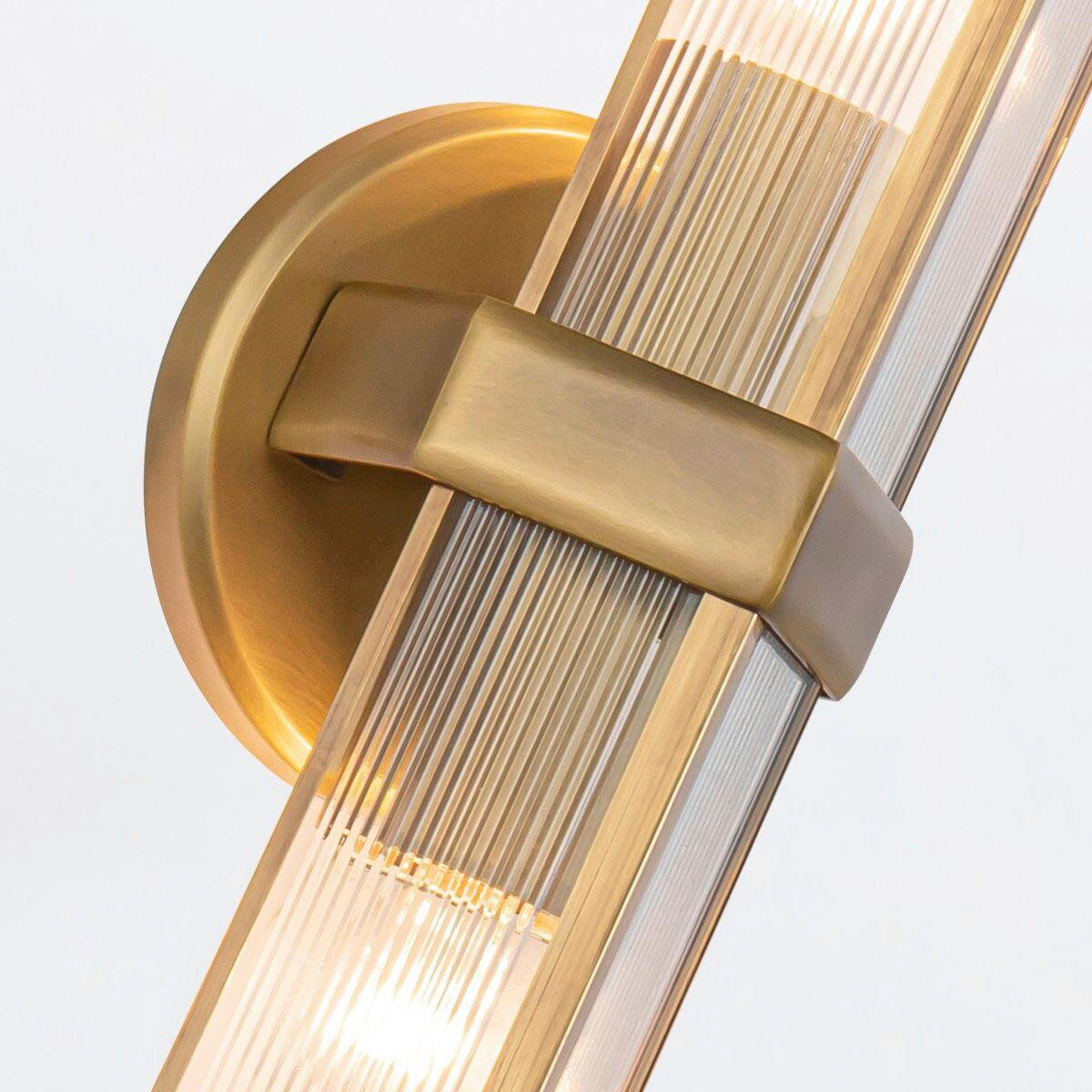 WANDLEUCHTE   - Messingfarben, KONVENTIONELL, Glas/Metall (38,5/9,5/10,5cm) - Elstead Lighting