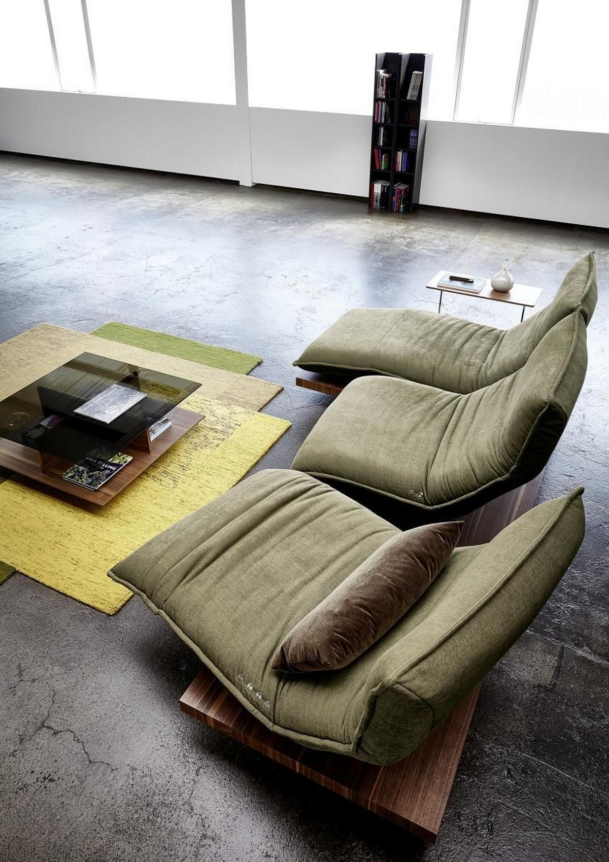 ECKSOFA in Flachgewebe Grün  - Schwarz/Grün, Natur, Holz/Textil (162/320cm) - Koinor