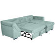 ECKSOFA Salbeigrün Cord  - Salbeigrün/Schwarz, KONVENTIONELL, Textil/Metall (258/168cm) - Carryhome