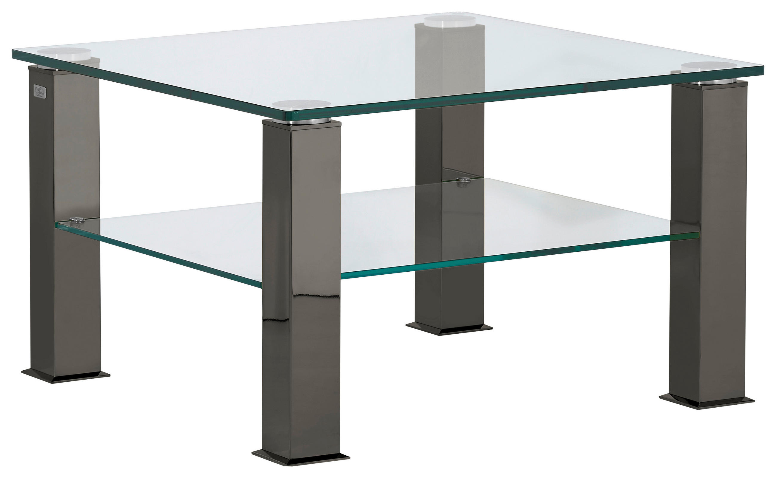 COUCHTISCH Kristallglas 75/75/42,5 cm quadratisch Grau  - Grau, Design, Glas/Kunststoff (75/75/42,5cm)