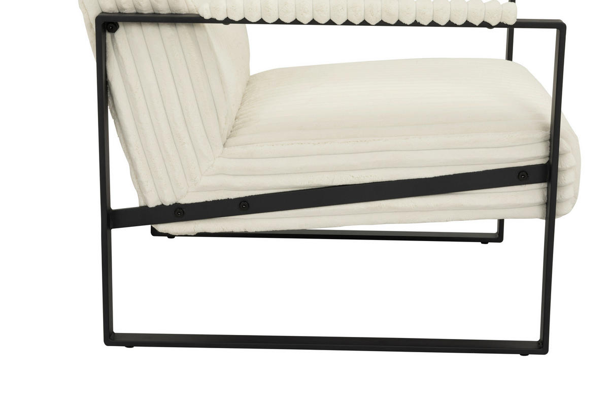 SESSEL Cord Weiß    - Schwarz/Weiß, MODERN, Textil/Metall (70/87/85cm) - P & B