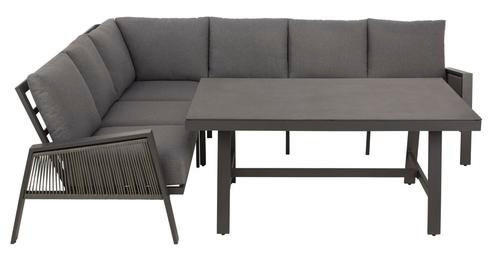 LOUNGE GARNITURA  antracit, siva   - siva/antracit, Design, staklo/metal (219/279cm) - Amatio