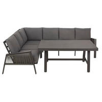LOUNGE GARNITURA  antracit, siva   - siva/antracit, Design, staklo/metal (219/279cm) - Amatio