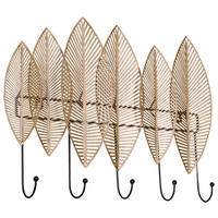 Cuier De Perete Cu Cârlige - auriu, Modern, metal (35/49/6cm) - Carryhome