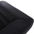 BIGSOFA Samt Schwarz  - Schwarz, KONVENTIONELL, Kunststoff/Textil (240/73/100cm) - Carryhome