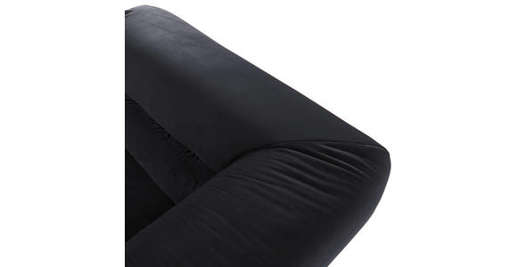 BIGSOFA Samt Schwarz  - Schwarz, KONVENTIONELL, Kunststoff/Textil (240/73/100cm) - Carryhome