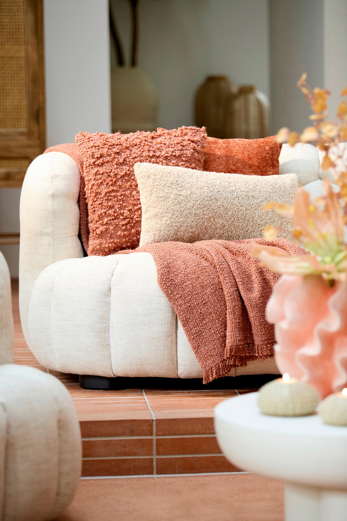 ZIERKISSEN  45/45 cm   - Orange, LIFESTYLE, Textil (45/45cm) - Light & Living