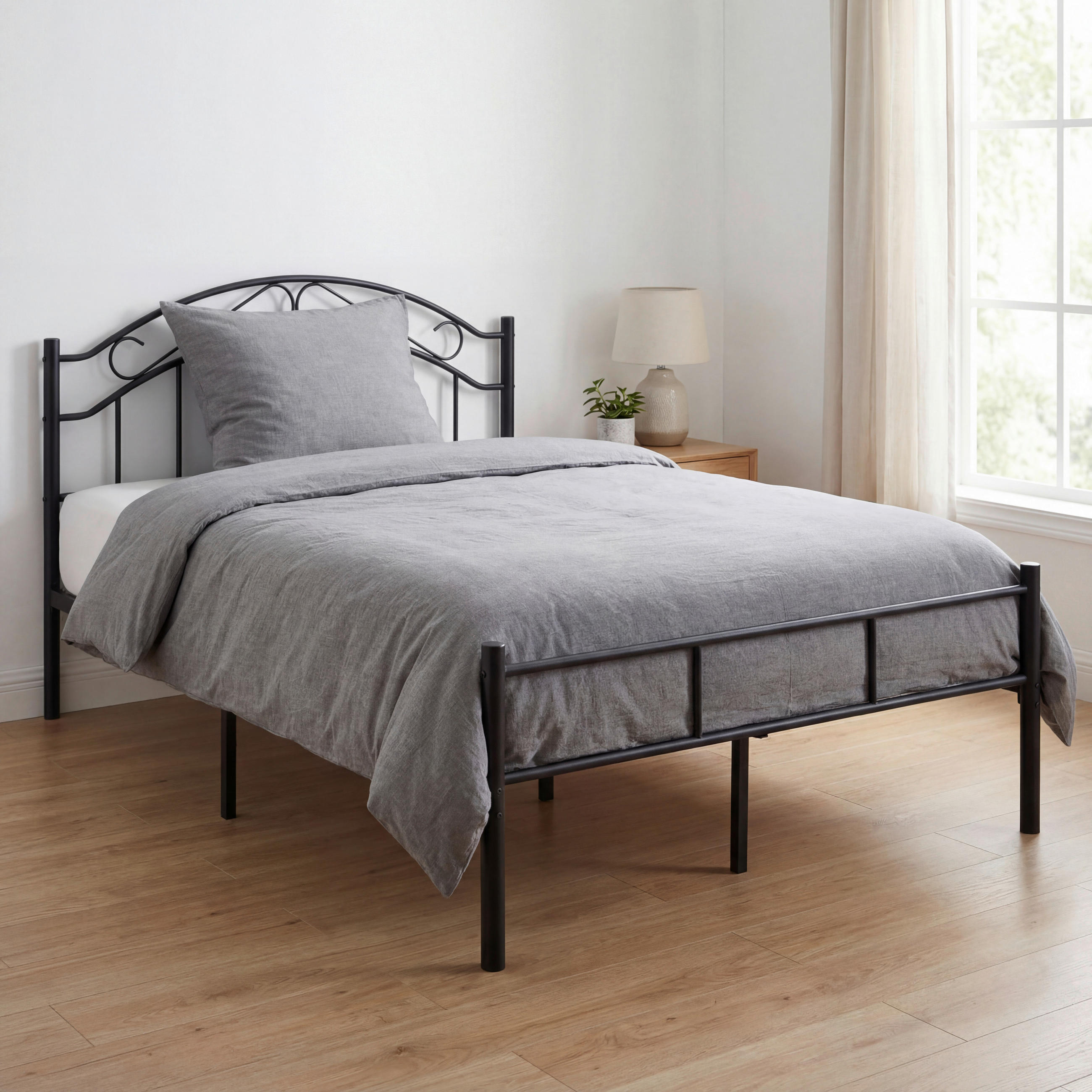 METALLBETT 140/200 cm  in Schwarz  - Schwarz, Basics, Metall (140/200cm) - Boxxx