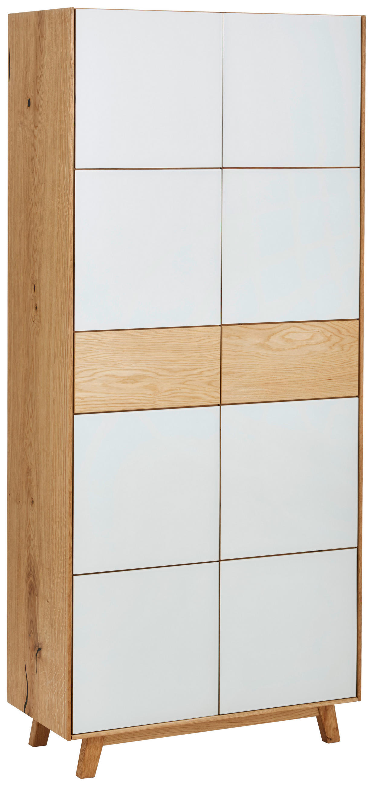 GARDEROBENSCHRANK 85/193/40 cm  - Eichefarben/Weiß, Natur, Glas/Holz (85/193/40cm) - Dieter Knoll