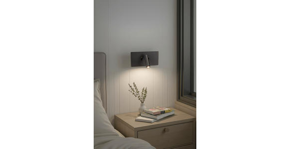 LED-WANDLEUCHTE 23/9-16/12 cm   - Schwarz, Basics, Metall (23/9-16/12cm) - Novel