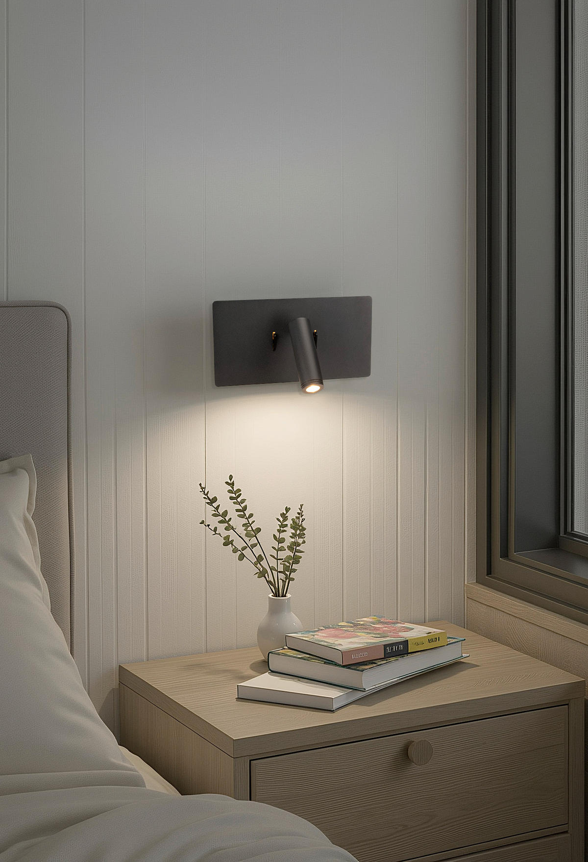 NÁSTENNÉ LED SVIETIDLO, 23/9-16/12 cm - čierna, Basics, kov (23/9-16/12cm) - Novel