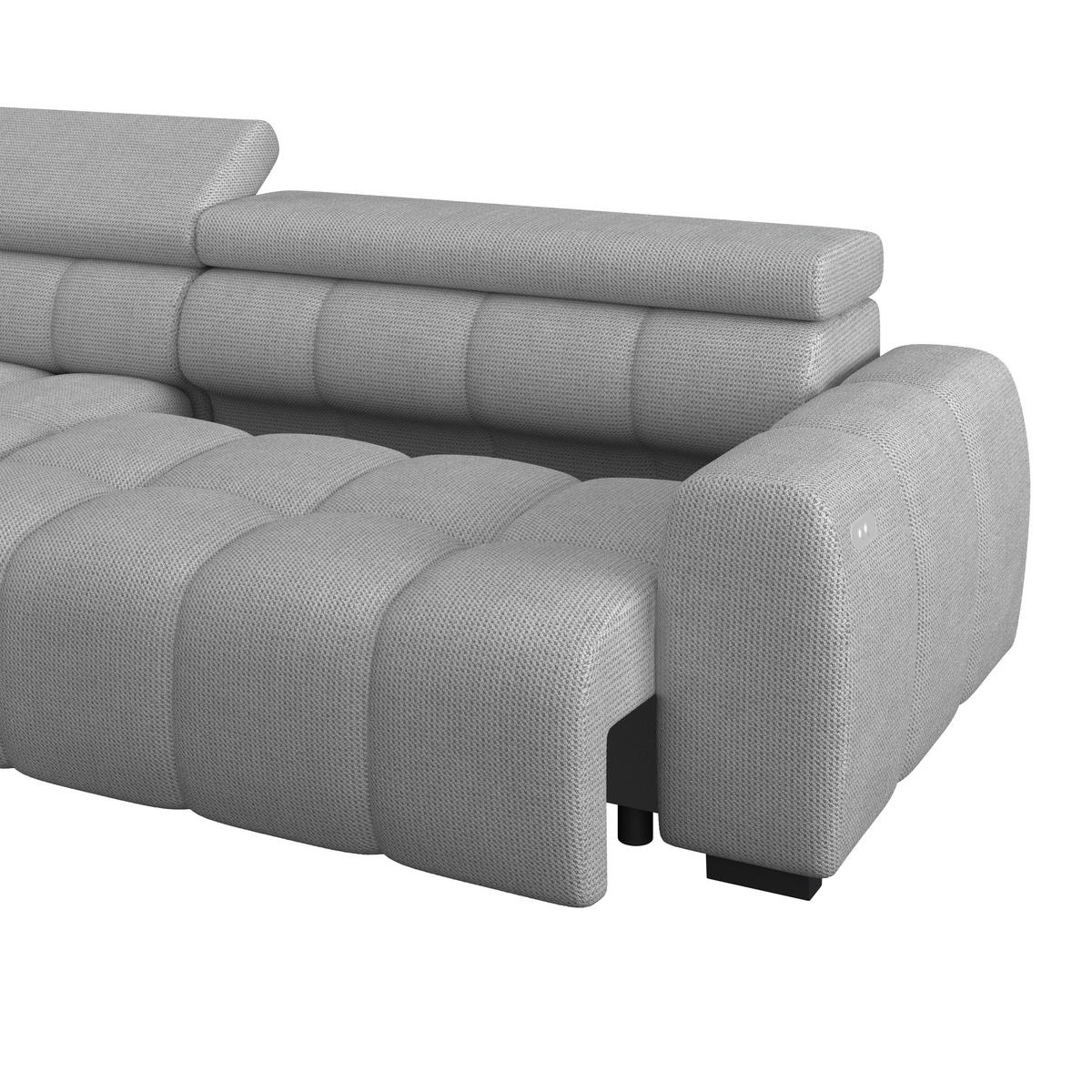 ECKSOFA Webstoff Grau  - Schwarz/Grau, Trend, Kunststoff/Textil (168/285cm) - Livetastic