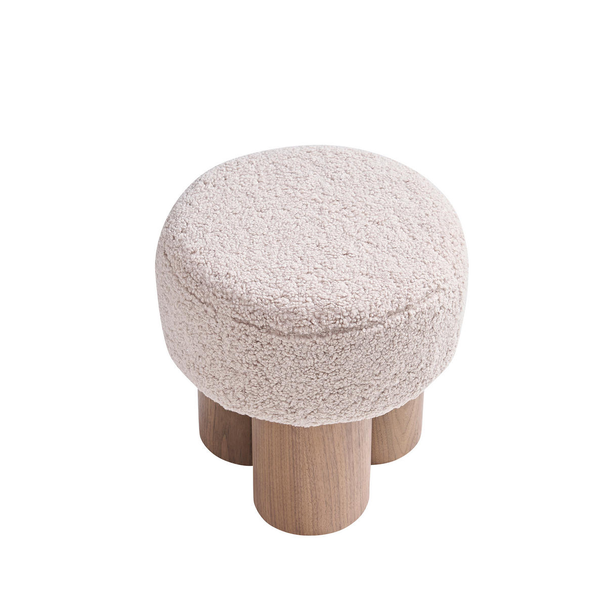 HOCKER Teddystoff Braun, Walnussfarben  - Walnussfarben/Braun, MODERN, Textil (50/49/50cm) - Livetastic