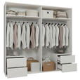 DREHTÜRENSCHRANK 224/214/60 cm,  in Weiß, Weiß Hochglanz, 4-türig  - Weiß Hochglanz/Weiß, Trend, Holzwerkstoff (224/214/60cm) - Carryhome