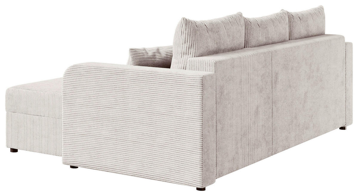 ECKSOFA Naturfarben Cord  - Schwarz/Naturfarben, KONVENTIONELL, Kunststoff/Textil (140/240cm) - Carryhome