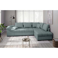 ECKSCHLAFSOFA in Chenille Mintgrün  - Schwarz/Mintgrün, MODERN, Holz/Textil (298/202cm) - MID.YOU
