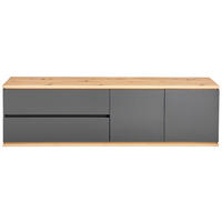 NISKA KOMODA   184/54/42 cm   grafitno siva, hrast artisan   - crna/grafitno siva, Dizajnerski, pločasti materijal/plastika (184/54/42cm) - Xora
