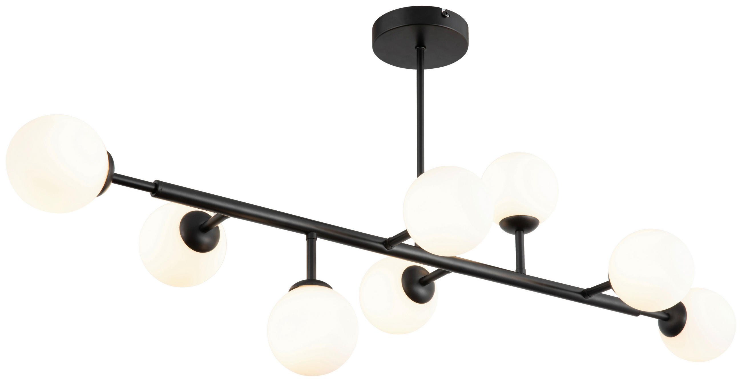 DECKENLEUCHTE 100/26/48 cm   - Weiß, Trend, Glas/Metall (100/26/48cm) - Novel