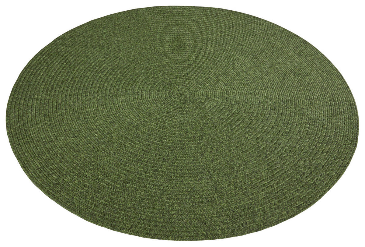 OUTDOORTEPPICH 200 cm Braided Smaragdgrün  - Smaragdgrün, Basics, Kunststoff (200cm)