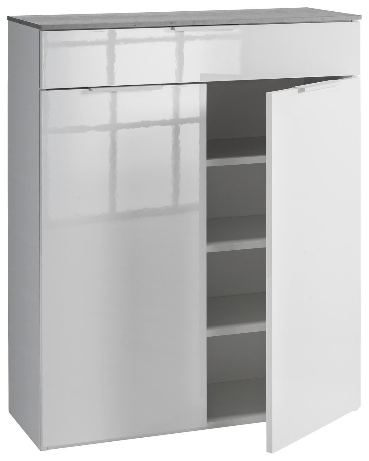 CIPELARNIK  antracit, bela  pločasti materijal     - bela/antracit, Dizajnerski, metal/pločasti materijal (90/108/35cm) - Xora