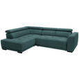 ECKSOFA  in Chenille Blau  205/284 cm  - Blau/Schwarz, Design, Kunststoff/Textil (205/284cm) - Xora