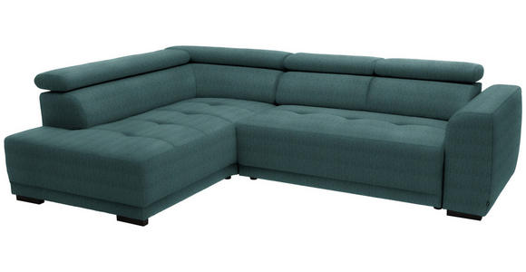 ECKSOFA  in Chenille Blau  205/284 cm  - Blau/Schwarz, Design, Kunststoff/Textil (205/284cm) - Xora