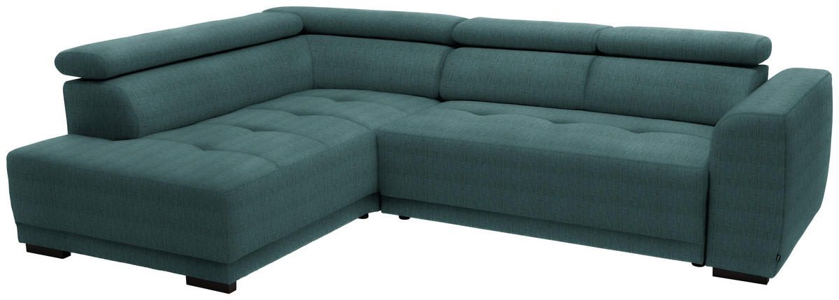 ECKSOFA in Chenille Blau  205/284 cm  - Blau/Schwarz, Design, Kunststoff/Textil (205/284cm) - Xora