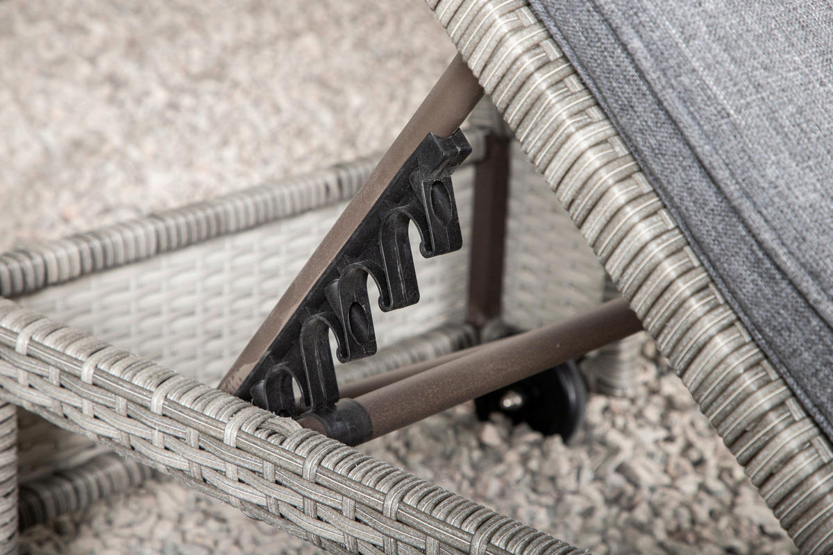 SONNENLIEGE 60/32/196 cm  - Grau, KONVENTIONELL, Kunststoff/Textil (60/32/196cm) - Gardenson