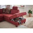 ECKSOFA Bordeaux Flachgewebe, Chenille  - Bordeaux/Nussbaumfarben, KONVENTIONELL, Holz/Textil (236/213cm) - Cantus