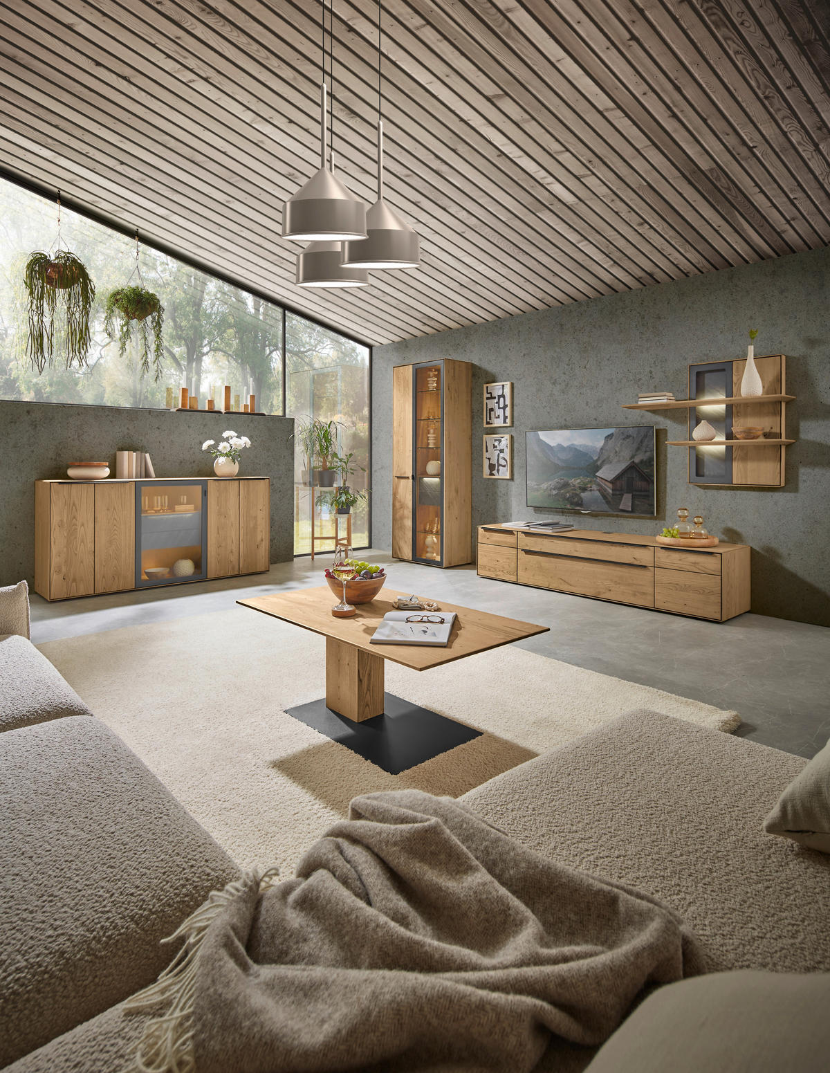 LOWBOARD Kastanienfarben  212/47,1/47,1 cm  - Kastanienfarben/Anthrazit, Natur, Holz/Metall (212/47,1/47,1cm) - Valnatura