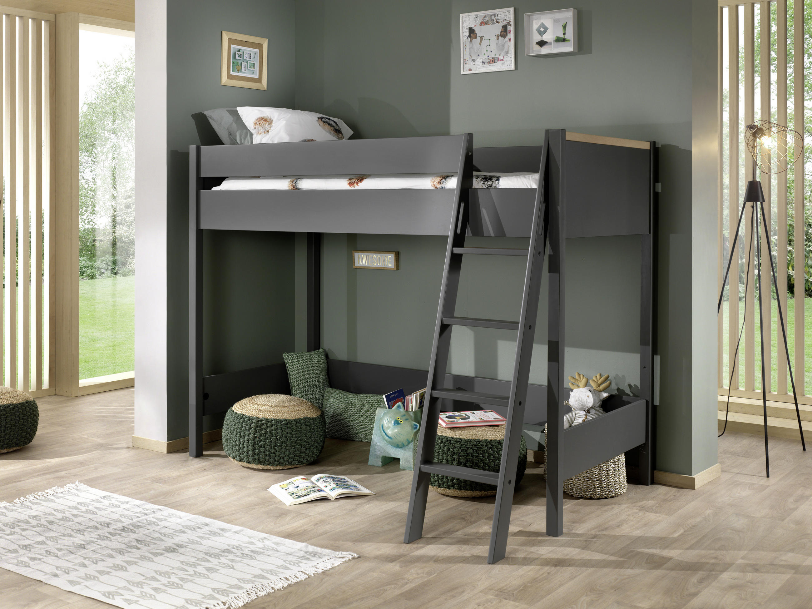HOCHBETT 90/200 cm Anthrazit Dunkelgrau - Dunkelgrau/Anthrazit, MODERN, Holz/Holzwerkstoff (90/200cm) - MID.YOU