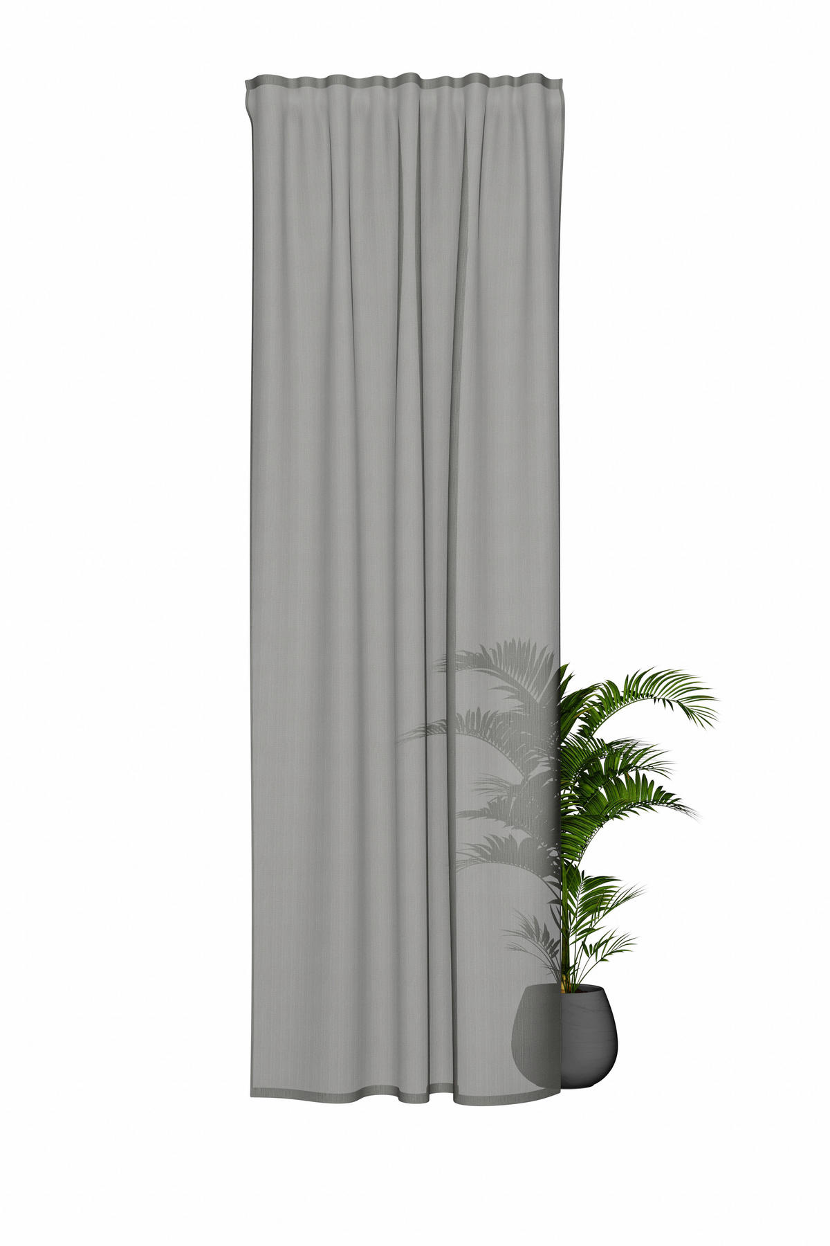 FERTIGVORHANG halbtransparent  - Silberfarben, Basics, Textil (140/245cm) - Fuggerhaus