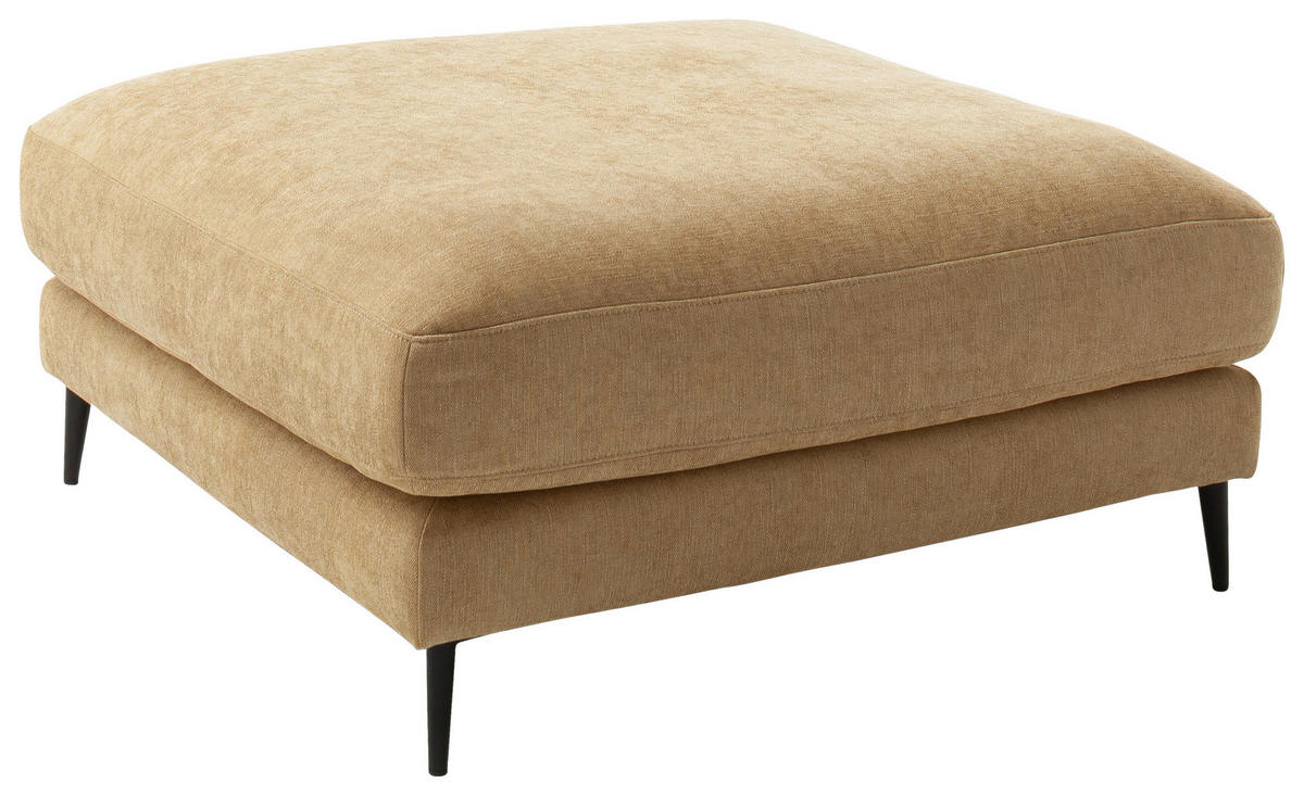 HOCKER in Textil Gelb  - Gelb/Schwarz, Design, Textil/Metall (120/43/90cm) - Dieter Knoll