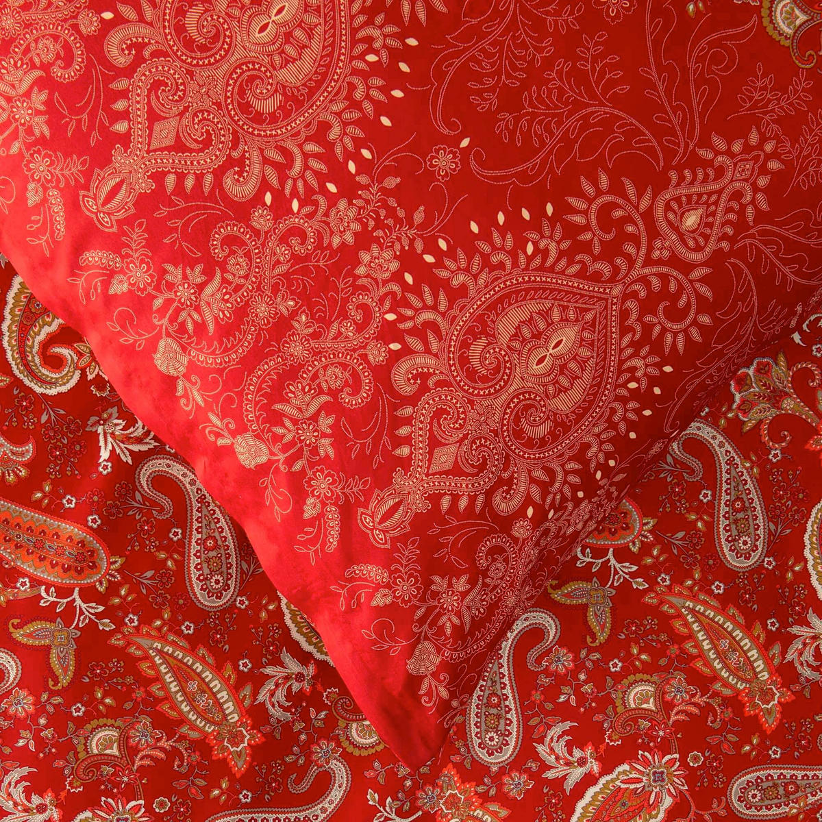 POSTELJNINA 140/200 cm saten rdeča  - rdeča, Konvencionalno, tekstil (140/200cm) - Bassetti