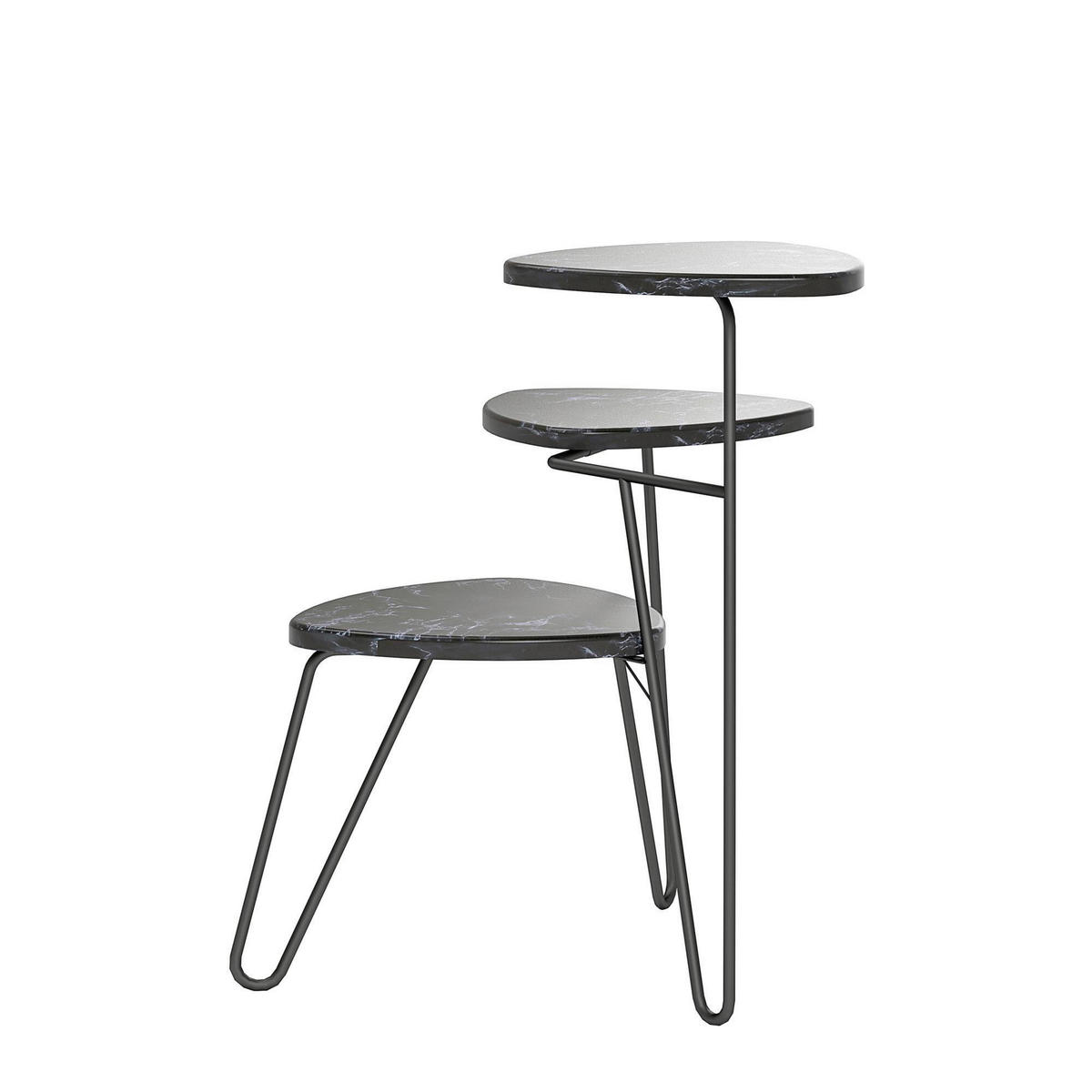 BLUMENSTÄNDER in Metall, Holzwerkstoff  - Schwarz, Design, Holzwerkstoff/Metall (55/63/52cm) - MID.YOU