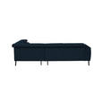ECKSOFA in Chenille Dunkelblau  280/205 cm  - Schwarz/Dunkelblau, Design, Textil/Metall (280/205cm) - Xora