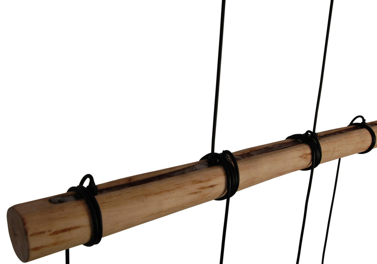 HÄNGELEUCHTE   - Schwarz/Naturfarben, Trend, Holz/Metall (90/15/150cm) - Novel