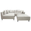 Ecksofa inkl. Hocker in Flachgewebe Hellgrau  - Hellgrau/Schwarz, Design, Holz/Textil (174/247cm) - MID.YOU