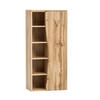 MIDISCHRANK 60/130/35 cm  - Silberfarben/Eiche Wotan, Natur, Holzwerkstoff/Kunststoff (60/130/35cm) - Xora