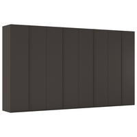 DREHTÜRENSCHRANK 400/235/61 cm,  in Graphitfarben, 8 Tür(en)  - Graphitfarben, Basics, Holzwerkstoff/Metall (400/235/61cm) - Novel