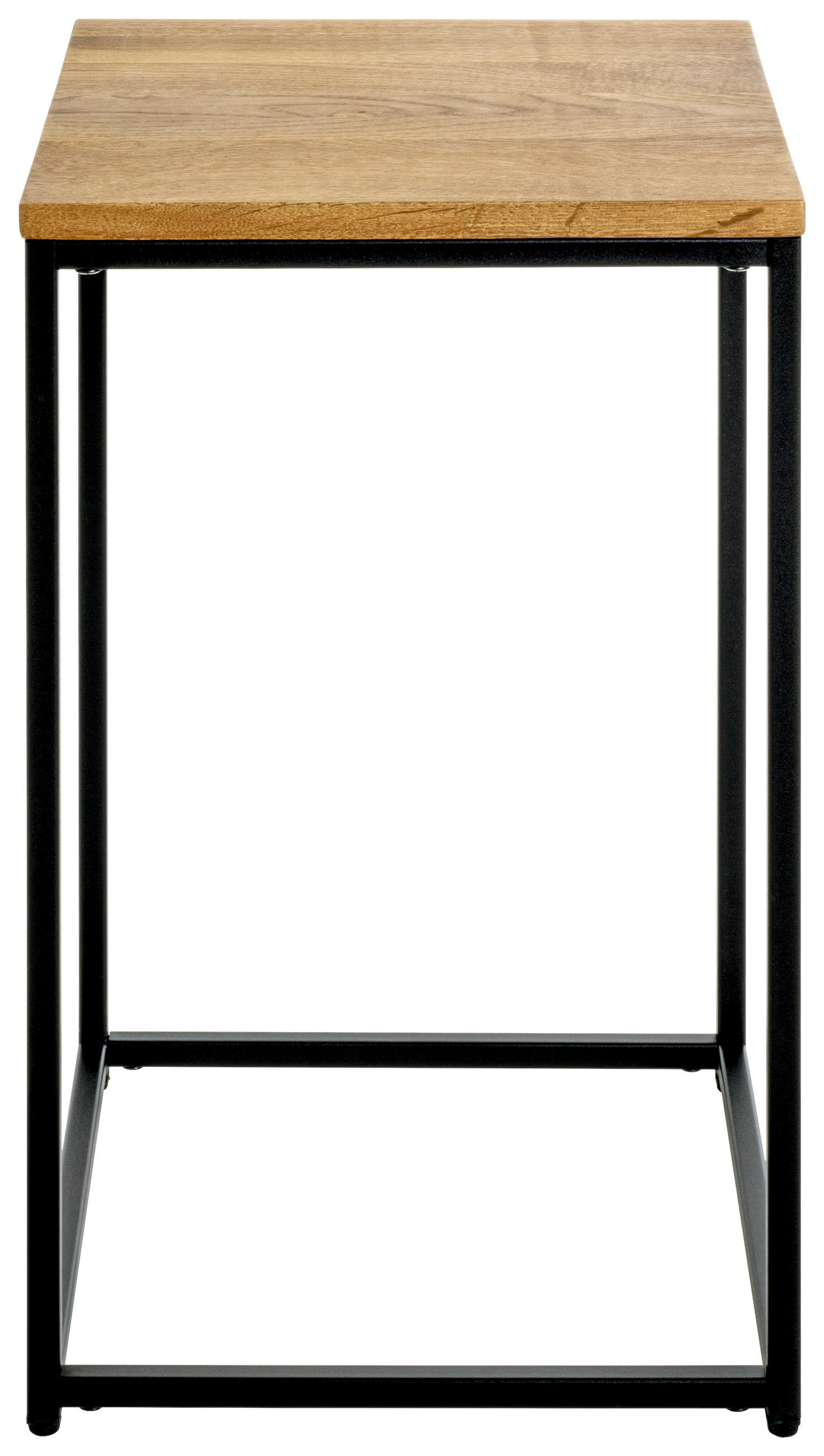 Thumbnail - Beistelltisch, Schwarz, Eiche, Holz, Metall, Eiche, massiv, quadratisch, eckig, 35x60x35 cm, gastro- und objekttauglich,...