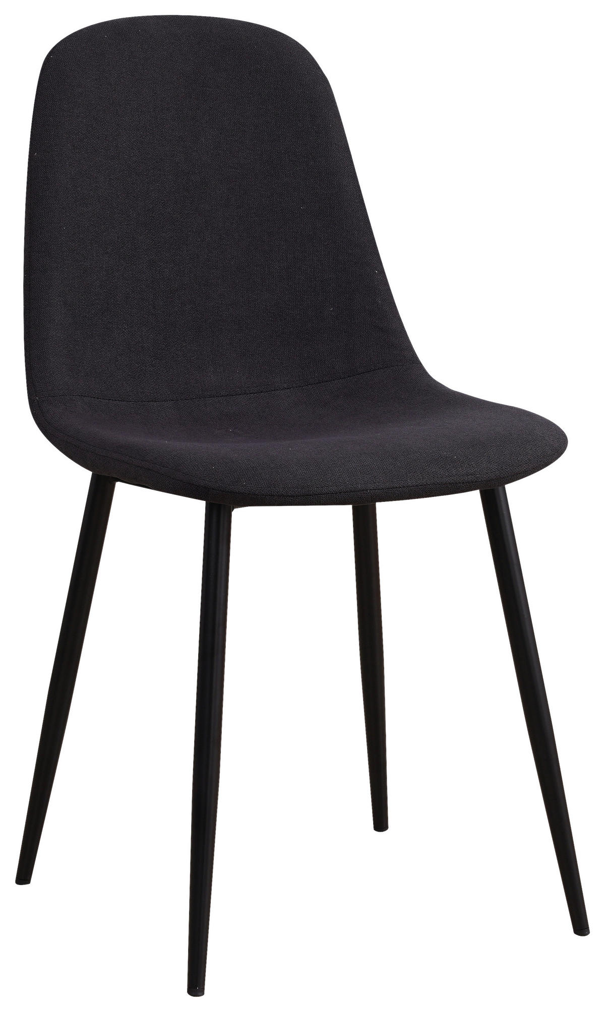STUHL  in Eisen Mikrofaser Metall, Textil  - Schwarz, Basics, Textil/Metall (43/85/54cm) - P & B