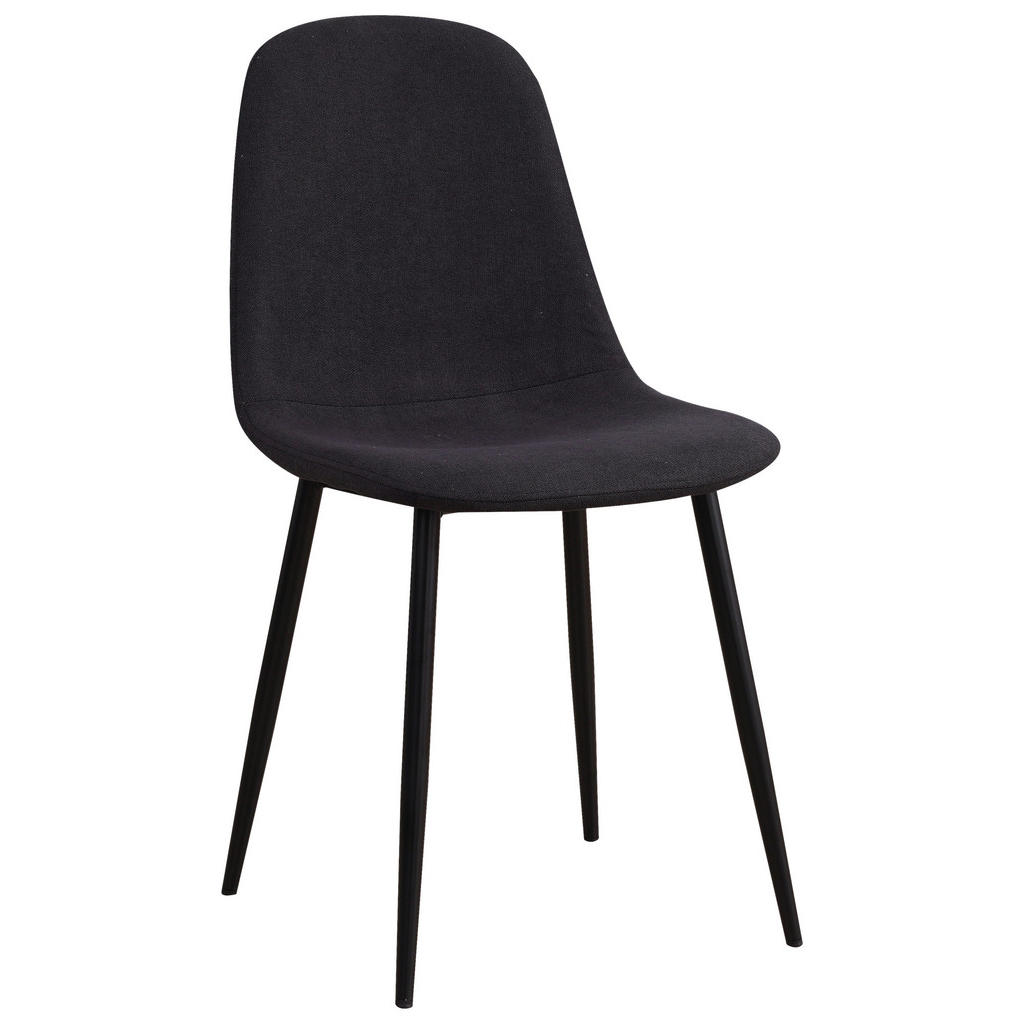 Thumbnail - P & B Stuhl, Schwarz, Metall, Textil, Füllung: Schaumstoff, konisch, 43x85x54 cm, Esszimmer, Stühle, Esszimmerstühle, Vi...