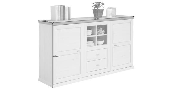 SIDEBOARD 160/88,3/42,5 cm - Weiß/Grau, LIFESTYLE, Holzwerkstoff/Metall (160/88,3/42,5cm) - Hom`in