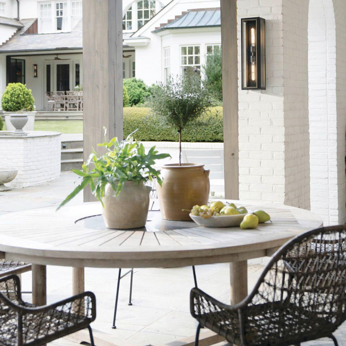 WANDLEUCHTE Shaw 61/15,9/17,1 cm  - Schwarz/Bronzefarben, KONVENTIONELL, Glas/Metall (61/15,9/17,1cm) - Elstead Lighting